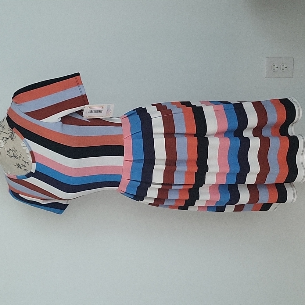 Super cute unicorn striped Lularoe Amelia dress XS